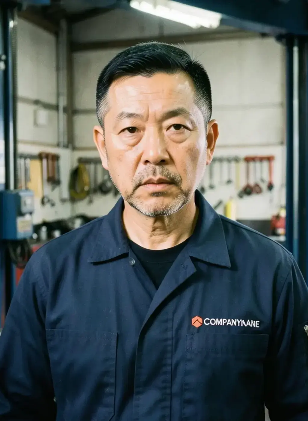 ファクトリーリーダーの Hiroshi · 48 歳 · 短髪 · 職人風